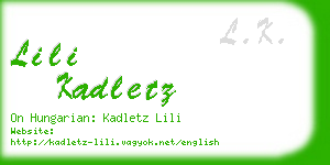 lili kadletz business card